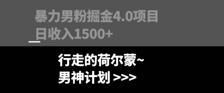 暴力男粉掘金4.0项目不违规不封号无脑复制单人操作日入1000+-冒泡网