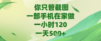 你只管截图，一部手机在家做，苹果安卓都可以，一天5张+【揭秘】-冒泡网