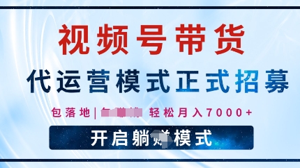视频号代运营，全程托管计划招募，躺Z模式，单月轻松变现7k-冒泡网