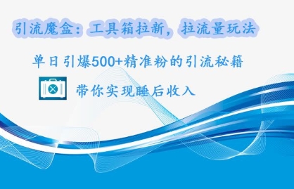 引流魔盒:工具箱拉新,拉流量玩法,单日引爆500+精准粉的引流秘籍-冒泡网
