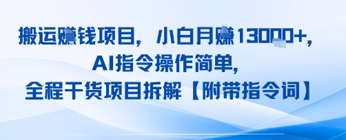 搬运挣钱项目,AI指令操作简单,小白月入1W+,全程干货项目拆解-冒泡网