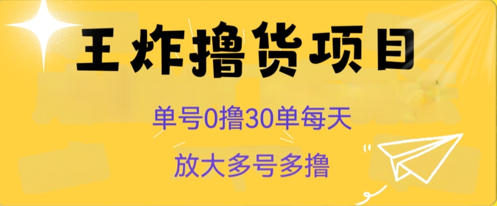 王炸撸货项目，单号0撸30单每天，多号多撸【揭秘】-冒泡网