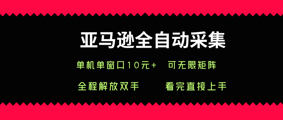 亚马逊全自动采集,单机单窗口一天10+,可无限矩阵去做【揭秘】-冒泡网