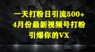 一天打粉日引流500+，4月份最新视频号打粉，引爆你的微信-冒泡网