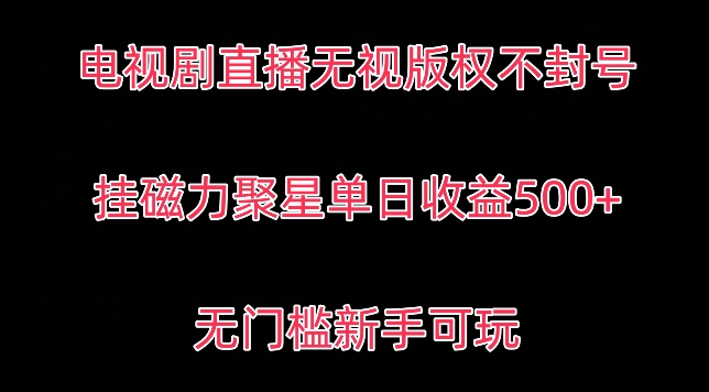 电视剧直播无视版权不封号,挂磁力聚星单日收益500+,无门槛新手可玩-冒泡网