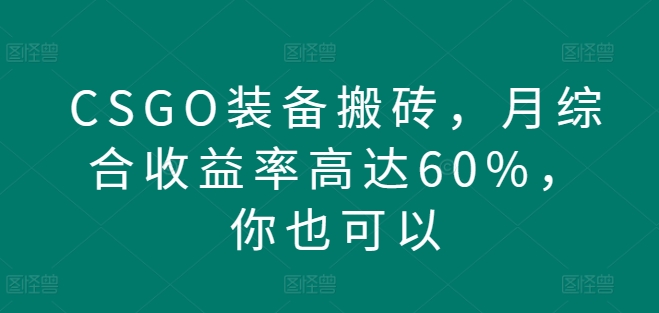CSGO装备搬砖，月综合收益率高达60%，你也可以-冒泡网