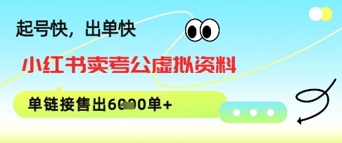 小红书卖考公虚拟资料,1单3.9-19.9,单链接销量上千单-冒泡网