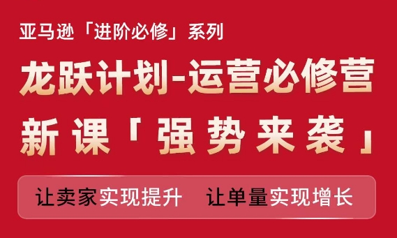亚马逊进阶必修系列，龙跃计划-运营必修营新课，让卖家实现提升 让单量实现增长-冒泡网