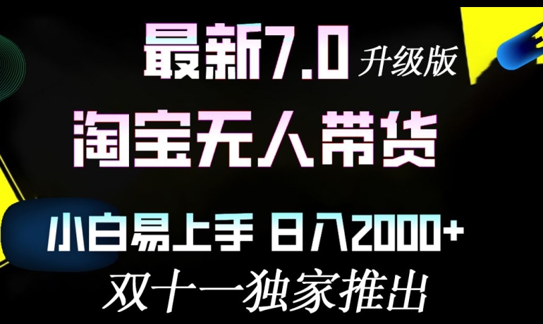 淘宝无人带货最新升级版,小白易上手,日入几张-冒泡网