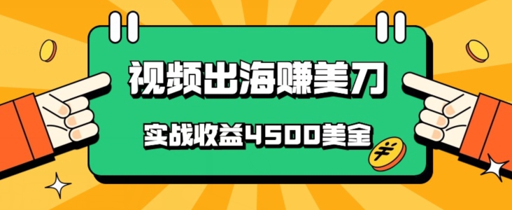 国内爆款视频出海赚美刀，实战收益4500美金，批量无脑搬运，无需经验直接上手-冒泡网