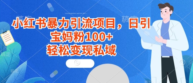 小红书暴力引流项目,日引宝妈粉100+,轻松变现私域-冒泡网