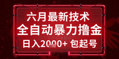 六月最新技术全自动暴力撸金,稳定日入2k+包起号,长期稳定【揭秘】-冒泡网