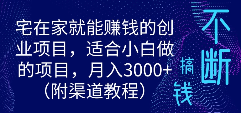 宅在家就能赚钱的创业项目,适合小白做的项目,月入3000-冒泡网