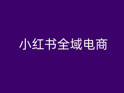 小红书全域电商,小红书电商教程-冒泡网