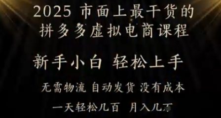 25年最干货的拼多多虚拟电商课程,小白轻松上手,月入过w只是门槛!虚拟电商,如皓月见青天-冒泡网