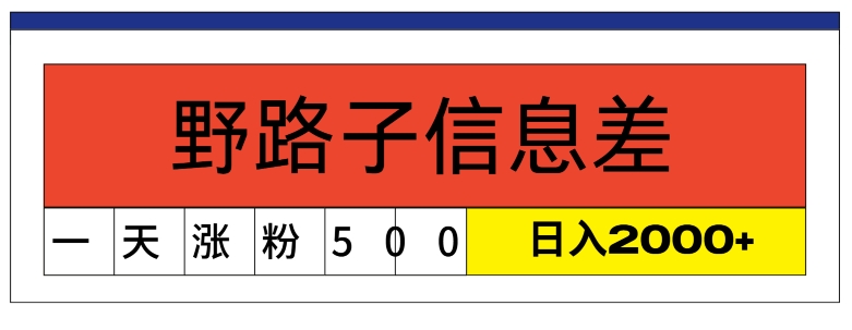 最新《1000个野路子信息差》新玩法,文字视频,单个作品暴粉5000+,小白轻松上手-冒泡网