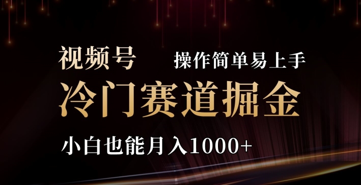 视频号三国冷门赛道掘金，操作简单轻松上手，小白也能月入1000+-冒泡网