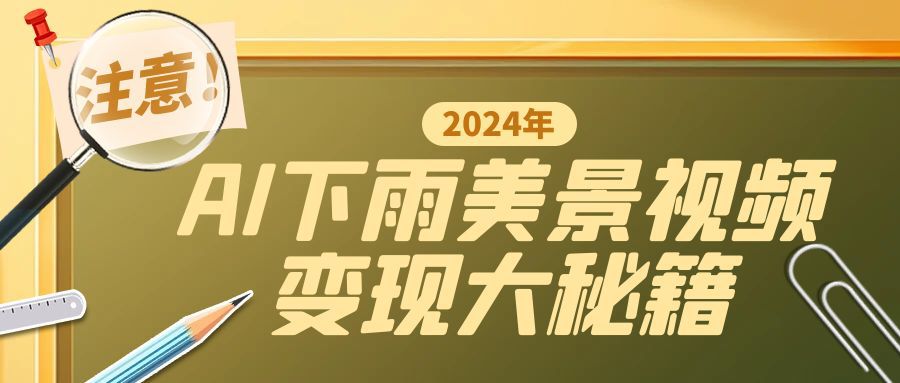 一键生成AI下雨美景视频，零基础打造1700万播放神作，手把手教你变现秘籍-冒泡网