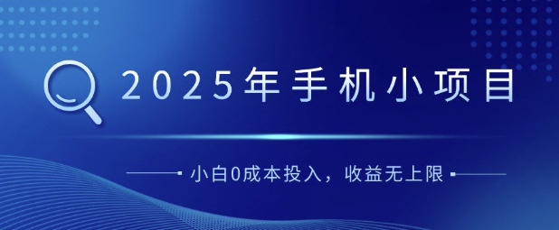 2025年手机小项目，简单易学，小白0成本投入，多劳多得-冒泡网