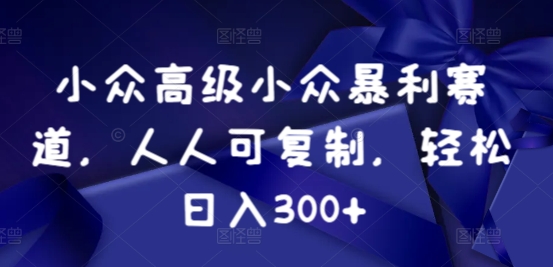 小众暴利赛道,人人可复制,轻松日入300+-冒泡网