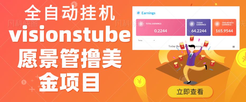 外面收费几千上万的visionstube愿景管撸美金项目,单日收益30-50美金+工作室可批量多开搞-冒泡网