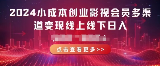 小成本创业影视会员多渠道变现线上线下,每天都有收益-冒泡网