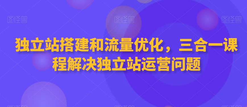 独立站搭建和流量优化，三合一课程解决独立站运营问题-冒泡网
