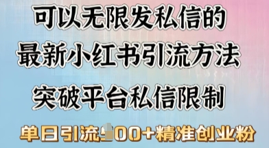 最新“摆烂式”引流打法，小红书私信引流，单天引流100+-冒泡网
