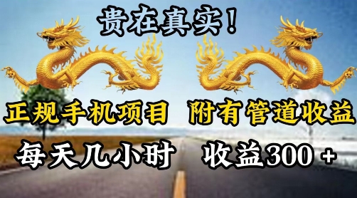 正规手机项目，附有丰富的管道收益，每天几小时，收益300-冒泡网