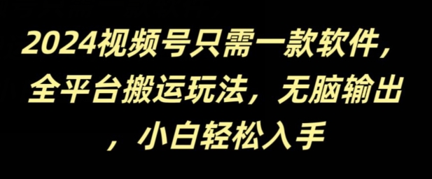 视频号只需一款软件,全平台搬运玩法,无脑输出,新手小白也能月入过千-冒泡网