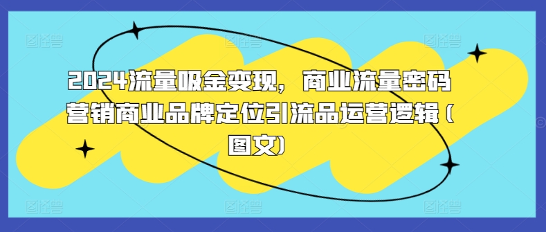 流量吸金变现，商业流量密码营销商业品牌定位引流品运营逻辑(图文)-冒泡网
