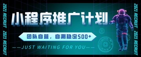 小程序推广计划2.0 ，日入几张，适合新手小白宝妈-冒泡网