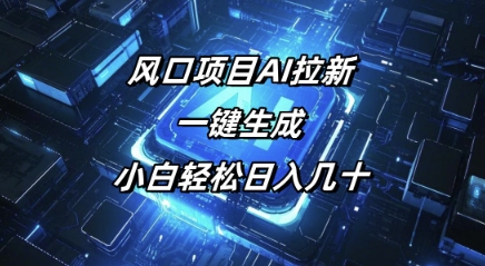 风口项目AI拉新，一键生成，小白轻松日入几十-冒泡网