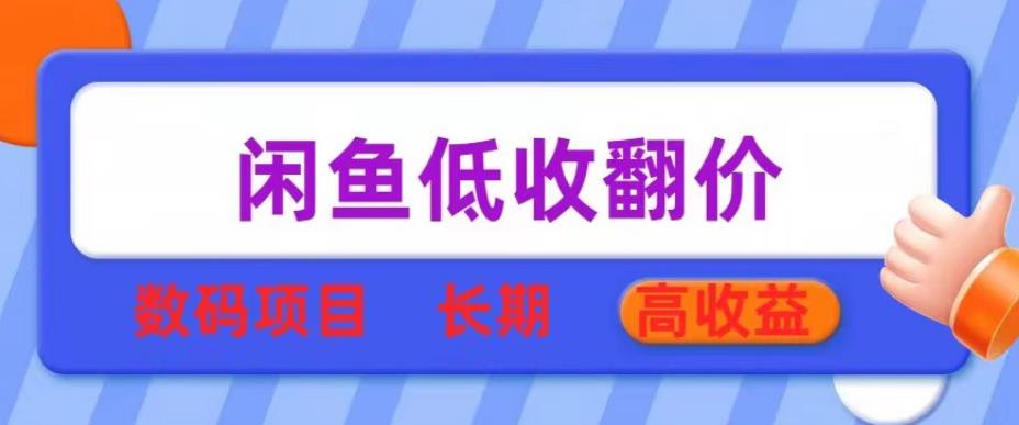 闲鱼低收翻价数码暴利项目,长期高收益【揭秘】-冒泡网