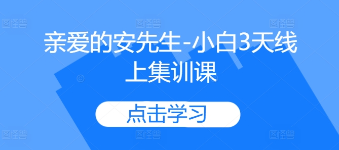 亲爱的安先生-小白3天线上集训课-冒泡网