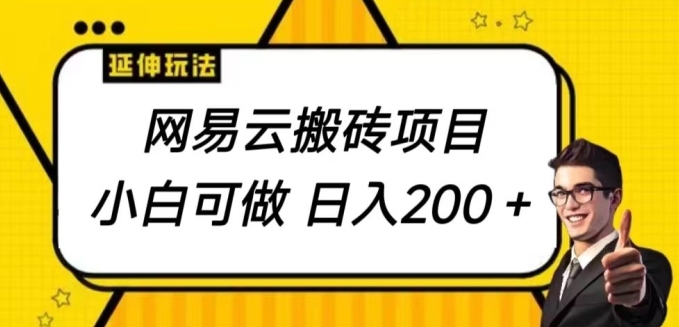 网易云搬砖项目,小自可做,日入200+-冒泡网