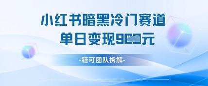 小红书冷门”暗黑”赛道，单日收益多张-冒泡网