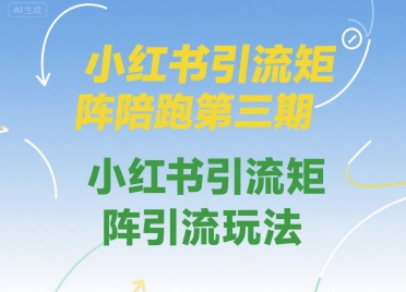 小红书引流矩阵陪跑第三期，小红书引流矩阵引流玩法-冒泡网