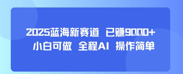 2025蓝海新赛道 已挣9k+ 小白可做 全程AI 操作简单-冒泡网