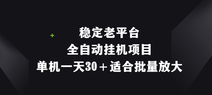 稳定老平台，全自动挂JI项目，单机一天30+适合批量放大-冒泡网