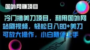 冷门撸美刀项目，利用国外网站刷视频，轻松日入80+美刀，可放大操作，小白随便上手-冒泡网