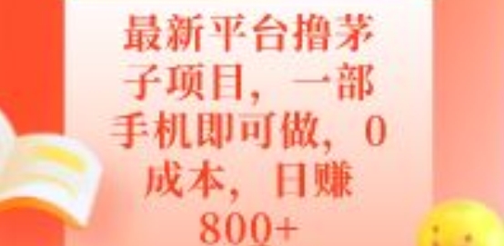 最新平台撸茅子项目,一部手机即可做,0成本,日赚800+-冒泡网