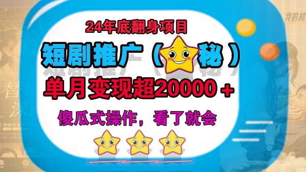 24年底短剧推广新玩法(揭秘)，傻瓜式操作-冒泡网