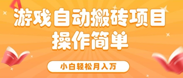 游戏自动搬砖项目，新手小白轻松月入1W+，操作简单，适合懒人的副业【揭秘】-冒泡网