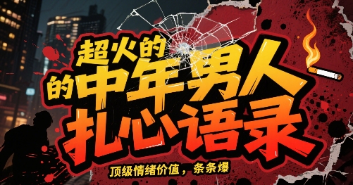 超火的中年男人扎心语录,顶级情绪价值,条条爆,AI操作简单-冒泡网