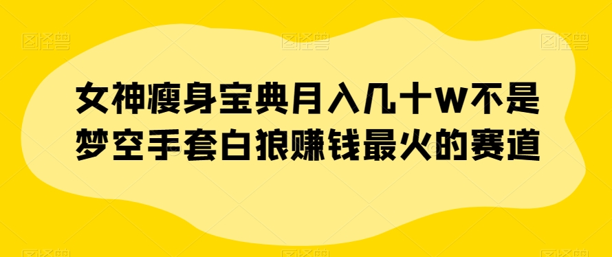 女神瘦身宝典月入几十W不是梦空手套白狼赚钱最火的赛道【揭秘】-冒泡网