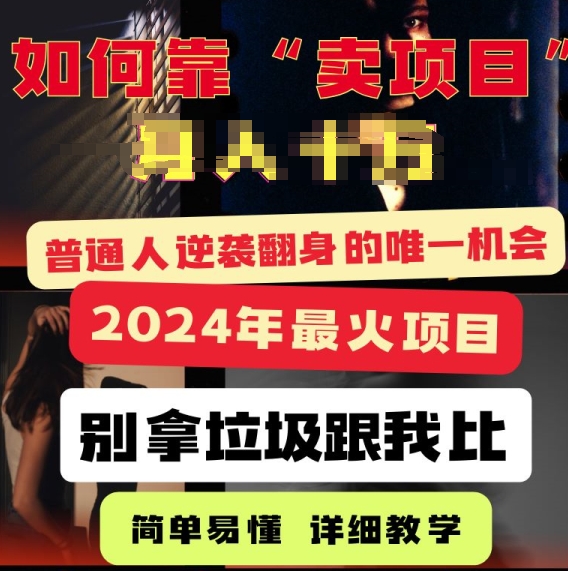 年最火项目,如何靠“卖项目”逆装翻身,简单易懂 详细教学 完整版5节课-冒泡网