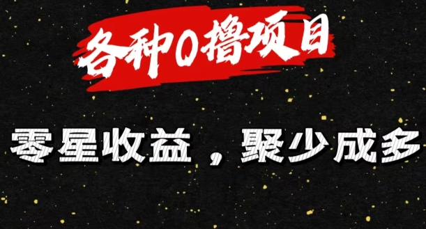 各种0撸项目零星收益，聚少成多-冒泡网