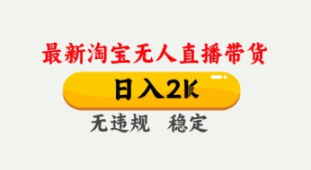 4月最新淘宝无人直播带货，日入数张，不违规不封号，独家技术，操作简单【揭秘】-冒泡网
