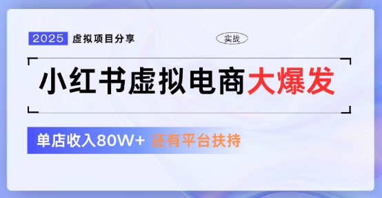 小红书虚拟店铺  蓝海项目  小白轻松一天3张+-冒泡网